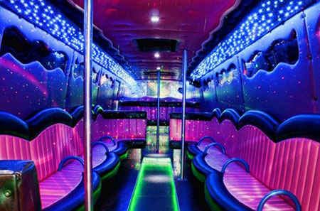 The interior of a  Hayward limo service