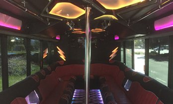 Burbank limo interior dance pole